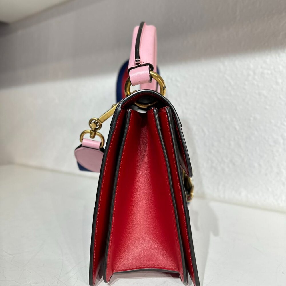 Gucci Tri-Color Leather Queen Bees With Top Handle Bag Shoulder Bag Crossbody - Picture 4 of 9